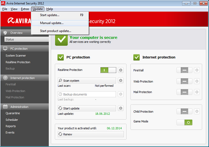 Avira Update  Download Avira Virus Definition File update