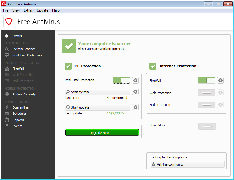 Click to view Latest Avira Free Antivirus 14.0.0.511 screenshot