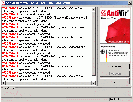 Screenshot of Avira AntiVir Removal Tool Avira AntiVir Removal Tool screenshot
