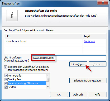 Sicher Surfen - Eigenschaften der Rolle