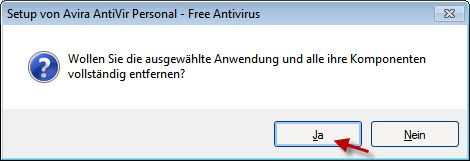 Setup von Avira AntiVir Personal - Remove
