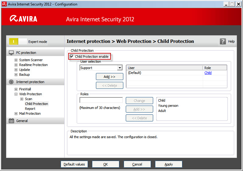 Child Protection - Avira Internet Security