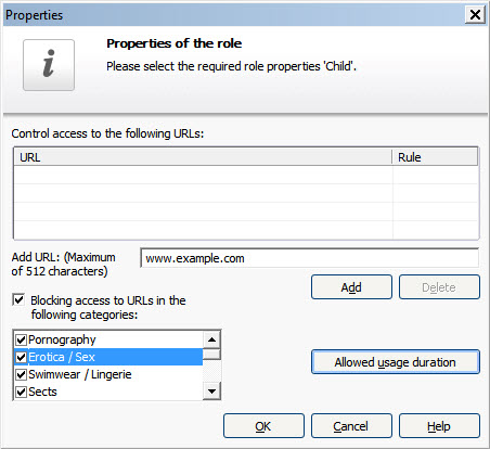 Child Protection - role configuration