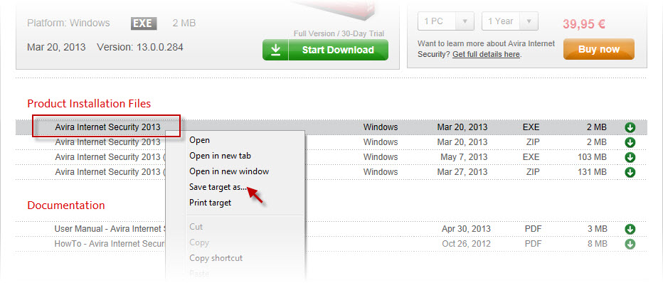 Error occurred while downloading an installation file