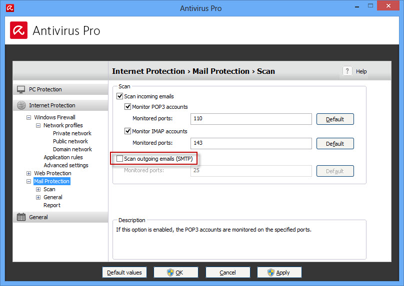 unable to send emails tls for outgoing emails is activated disable port scan and dos protection