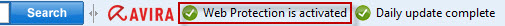 Avira Toolbar - WebGuard is activated