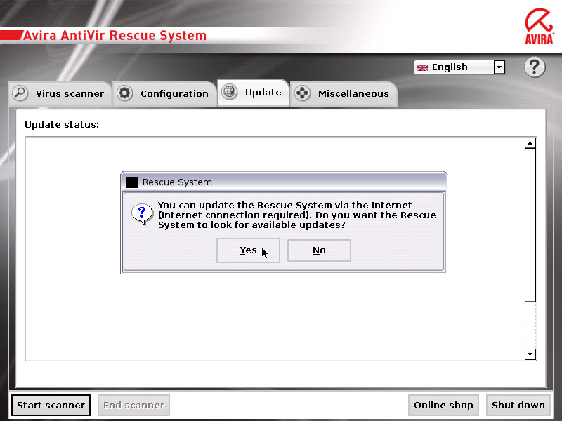 Avira AntiVir Rescue CD - update