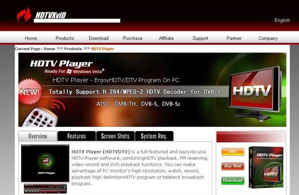hdtvplayer website
