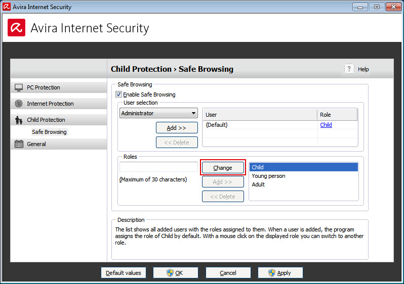 Child Protection - Modify Role