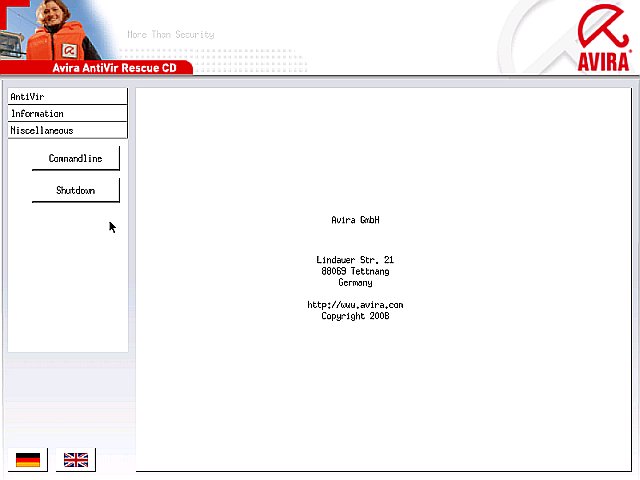AntiVir Rescue System - shutdown