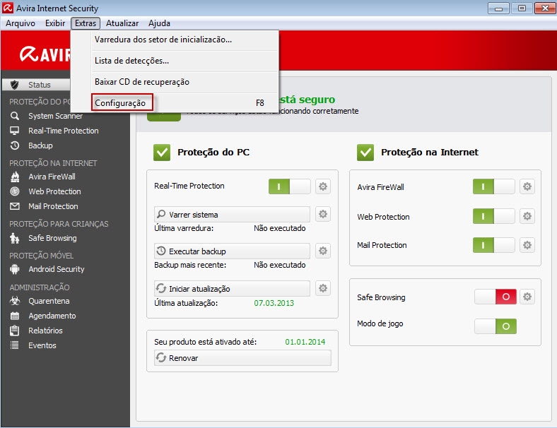 Key license number in Kaspersky Internet Security 2013