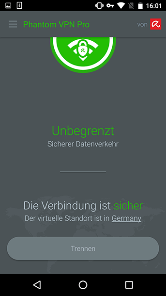 Avira Phantom VPN Android Screenshot
