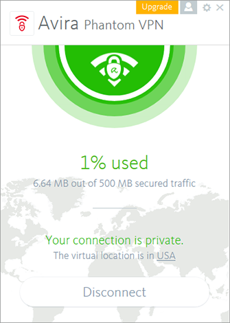 Avira Phantom VPN Windows Screenshot
