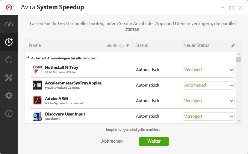 Avira System Speedup - HyperBoost Screenshot